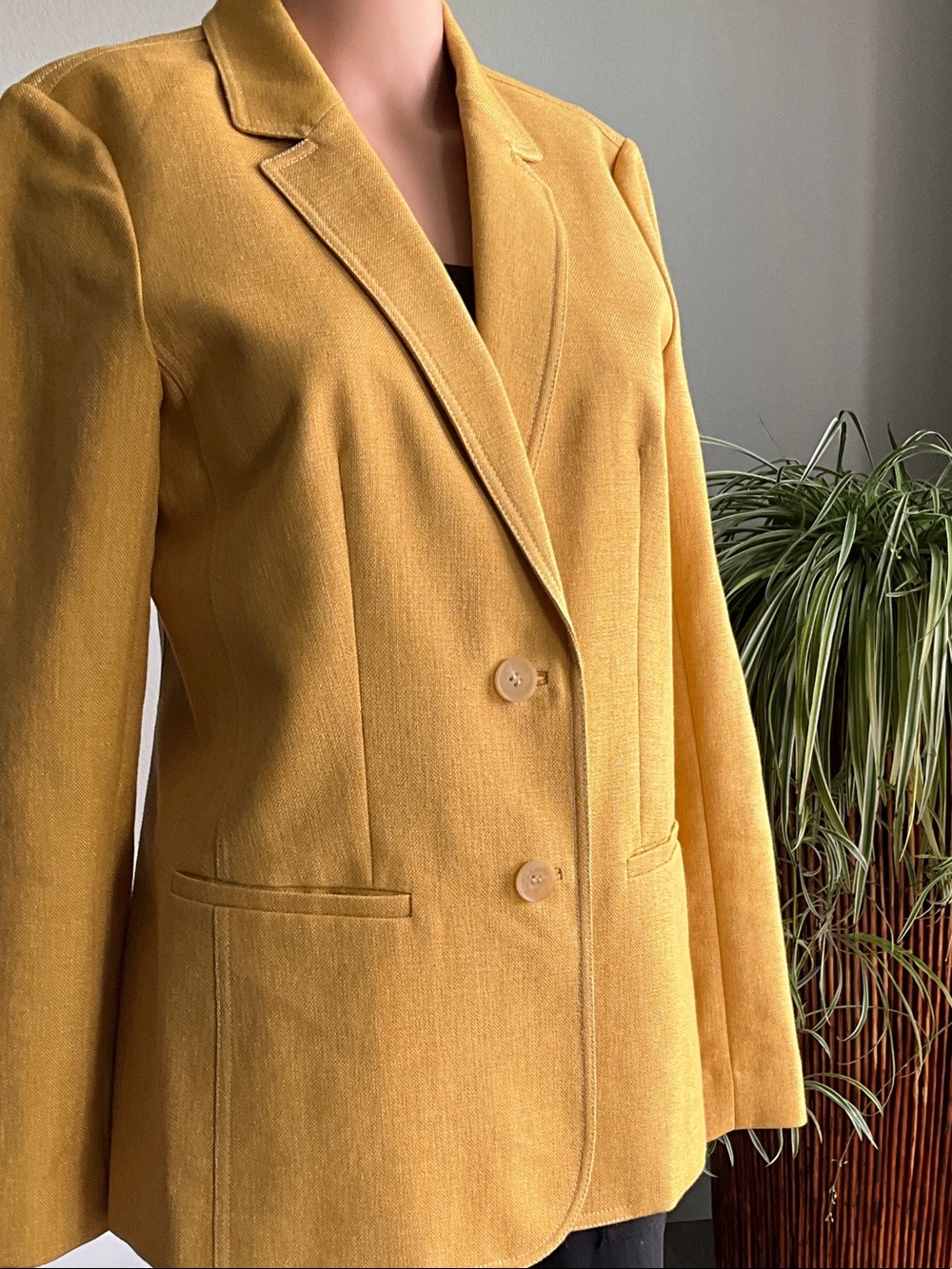 Lafayette 148 New York Golden Yellow Single-Breasted Blazer